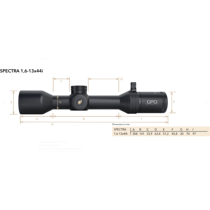 GPO SPECTRA 8X 1,6-13X44I G4I FIBER STABILIZ.OPTIC - imagine 5