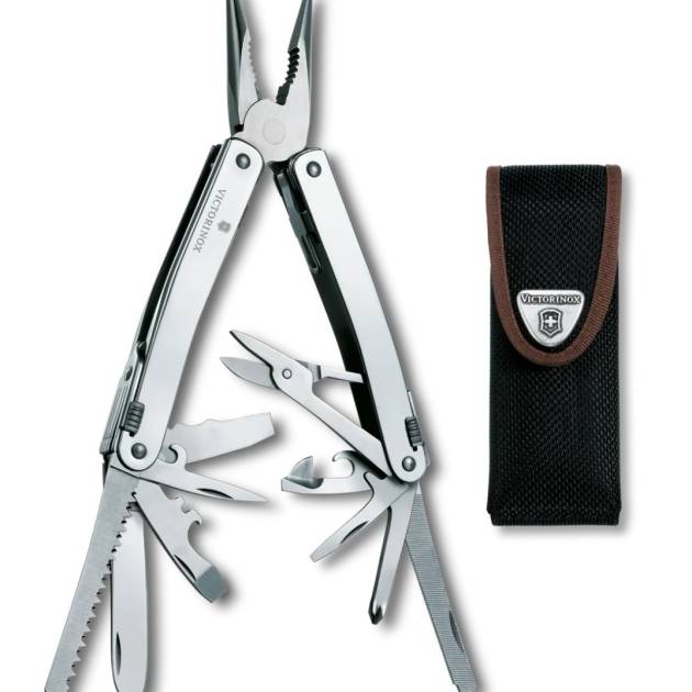 Multifunctional Victorinox Swiss Tool Spirit X Teaca Nylon, 105 mm, argintiu