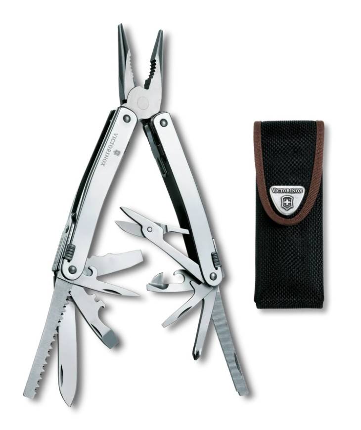 Multifunctional Victorinox Swiss Tool Spirit X Teaca Nylon, 105 mm, argintiu