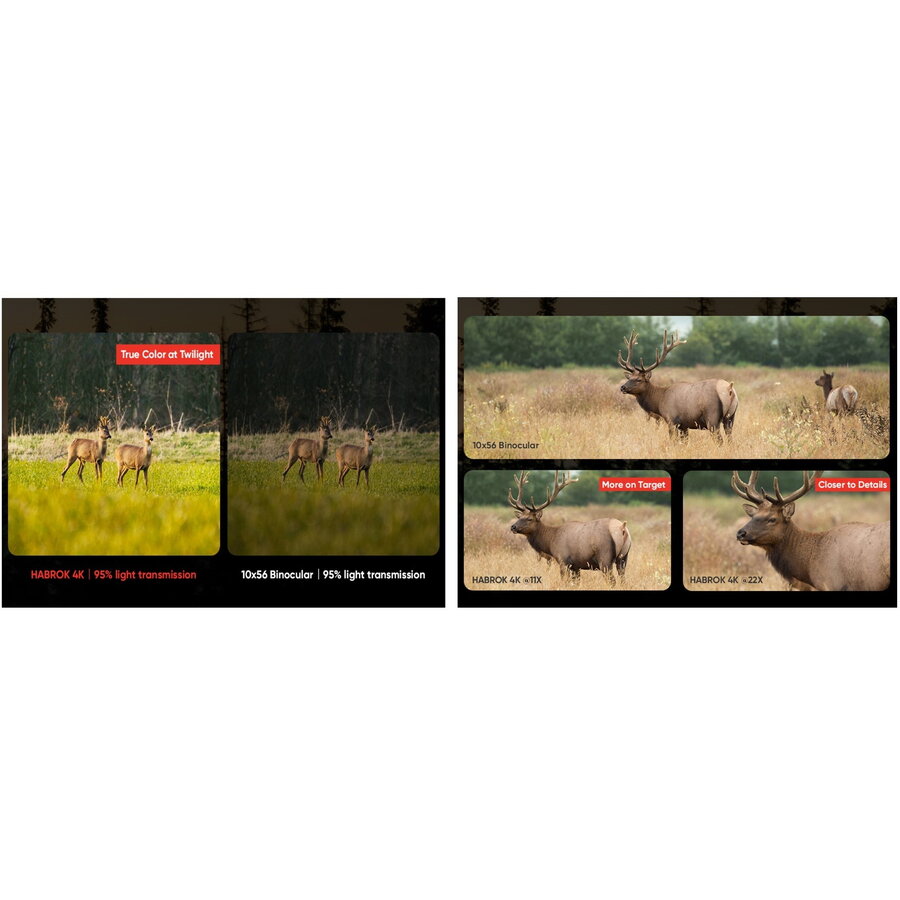 HIKMICRO BINOCLU VEDERE TERMICA HABROK 4K HE25L 2.0 4X 256X192 - imagine 3