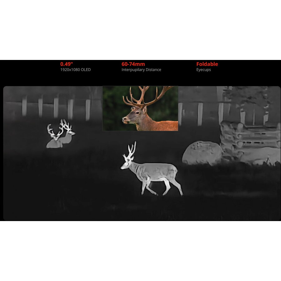 HIKMICRO BINOCLU VEDERE TERMICA HABROK 4K HE25L 2.0 4X 256X192 - imagine 11